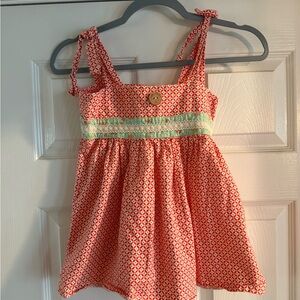 Charming Poppy Whitaker Kids Dress in Orange  and Green